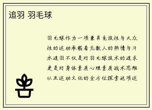 追羽 羽毛球